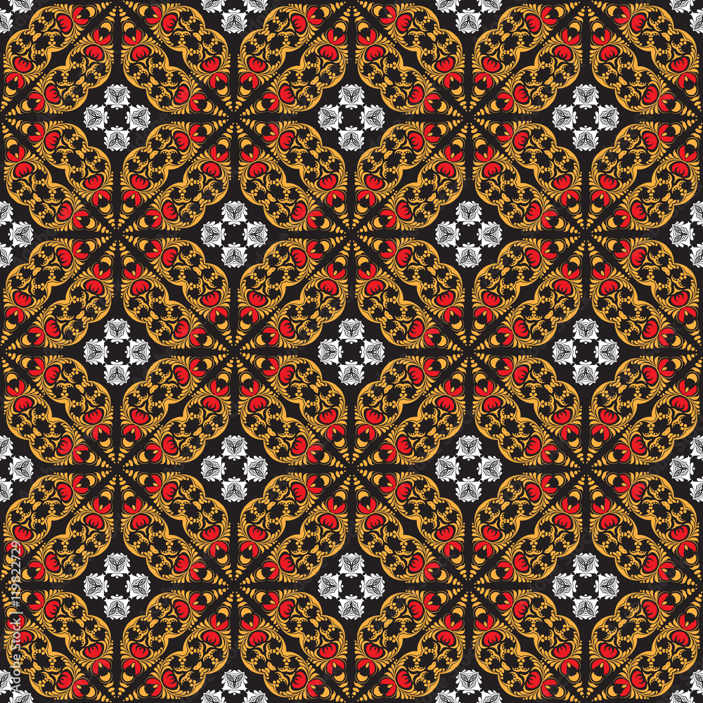 Seamless ornament pattern vector tile