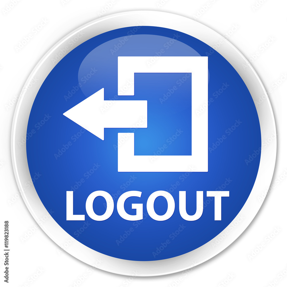 Logout blue glossy round button Logout blue glossy round button