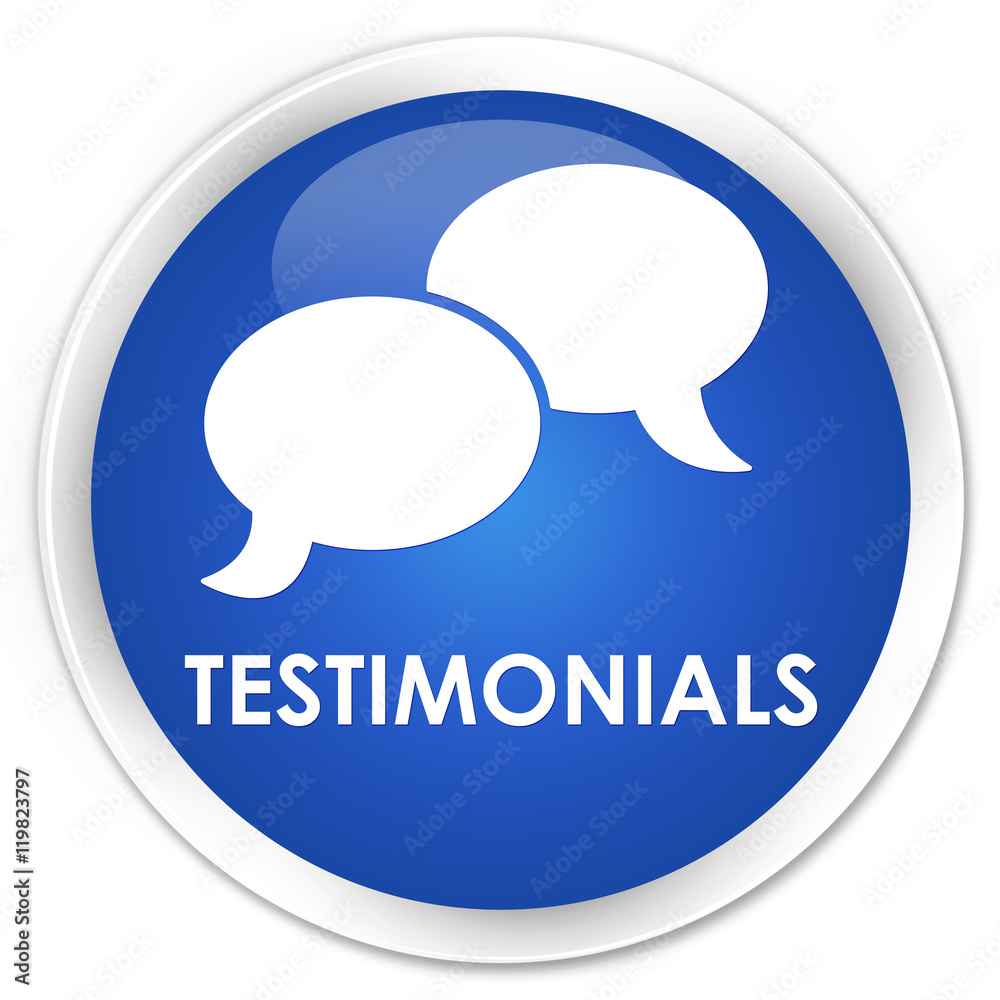 Testimonials (chat icon) blue glossy round button Testimonials (chat icon) blue glossy round button