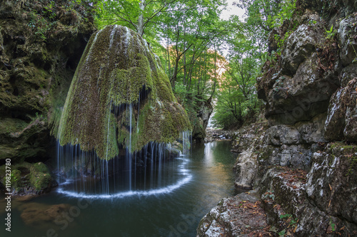 Bigar Cascade Falls in Nera Beusnita Gorges National Park, Romania