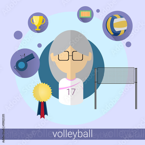 Senior Woman Volleyball Player Icon