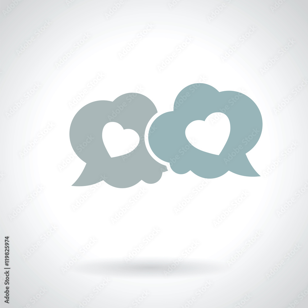 speech bubble with hearts speech bubble with hearts