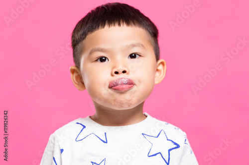 Young kid with funny face
