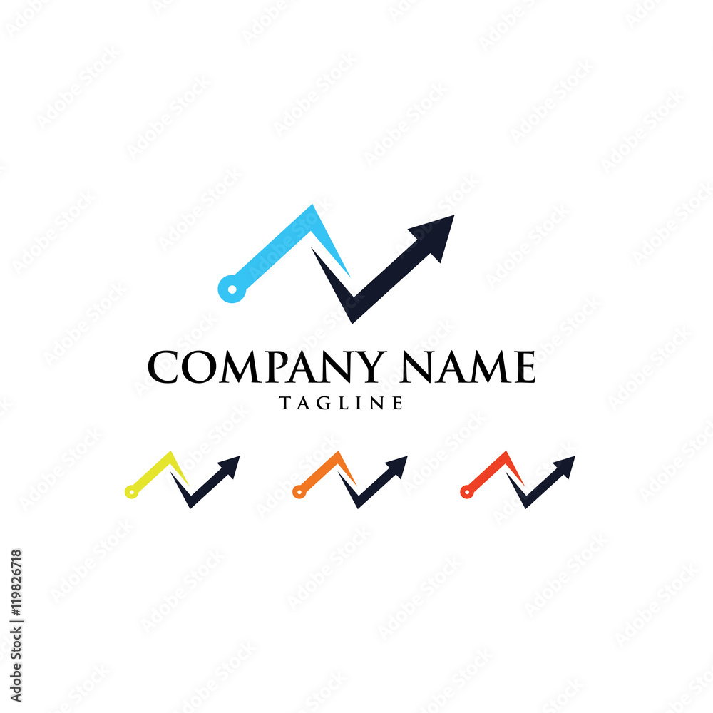 Finance Bussines Arrow Statistic Icon Vector Logo Finance Bussines Arrow Statistic Icon Vector Logo