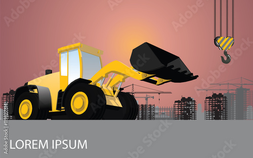 Front loader sunrise