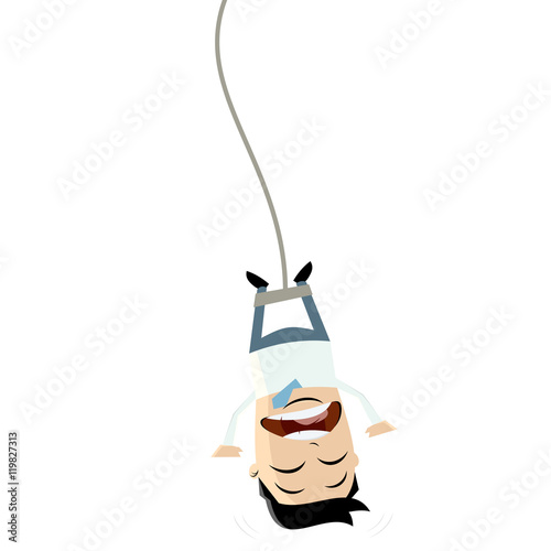 bungee jumping businessman clipart