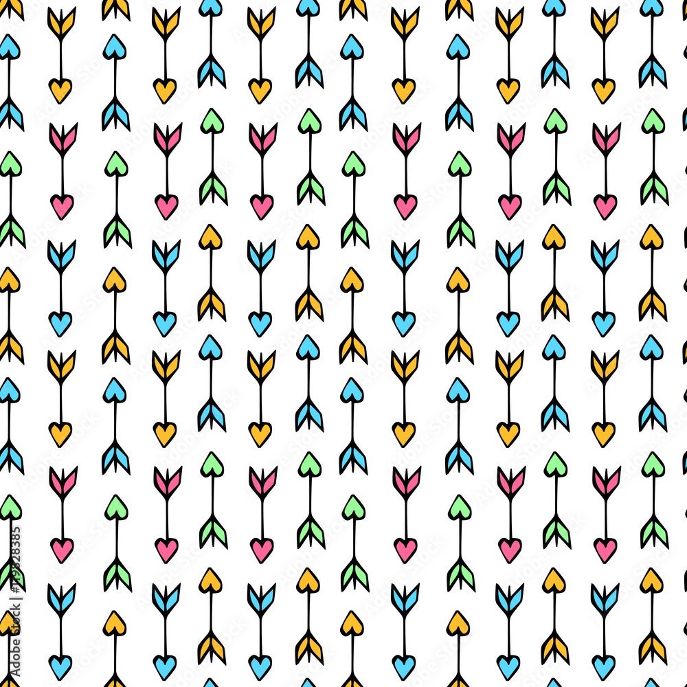 Seamless Pattern with Arrows. Vector illustration Stock Vector | Adobe ...