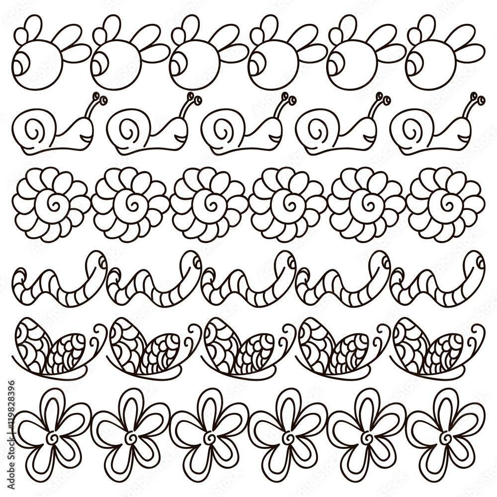 Patterns in black and white. Page for coloring book Stock Vector ...
