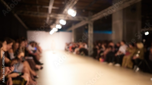Fashion runway out of focus, blur background.