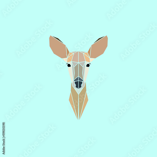 Roe Deer head geometry logo. Vector illustration.