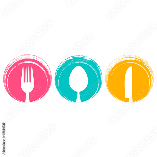 Colorful abstract restaurant menu design