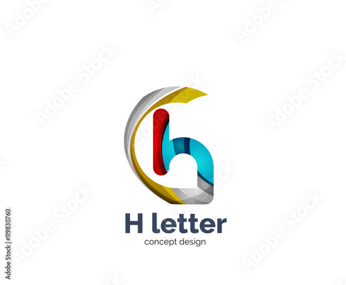 Free Download Abstract H geometric letter logo template - GFXLoad