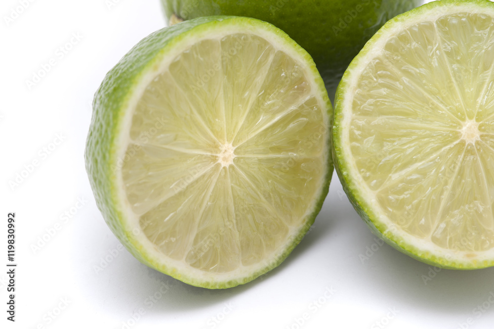 Halved fresh lime