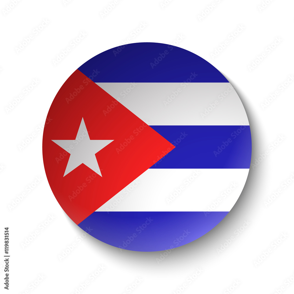 White paper circle with flag of Cuba. Abstract illustration White paper circle with flag of Cuba. Abstract illustration