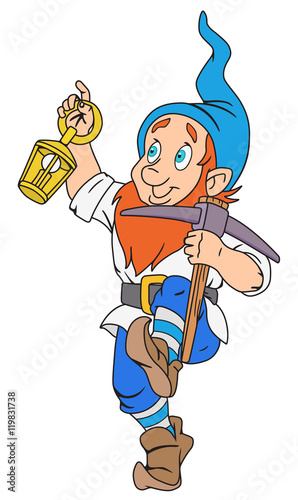 Gnome with pickaxe and lantern