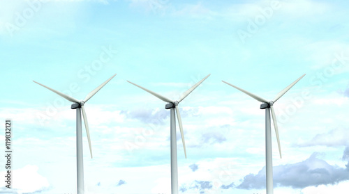 Wind turbine Ecology power and sky background