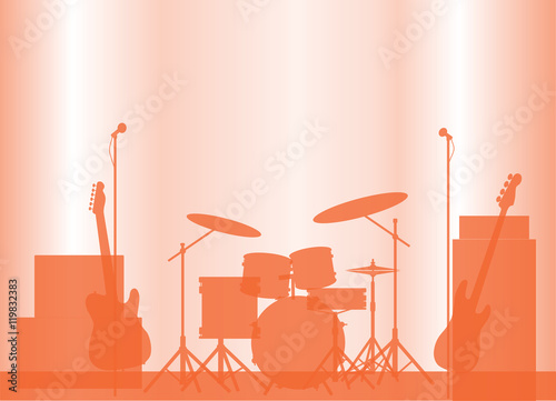 Rock Band Equipment On Stage