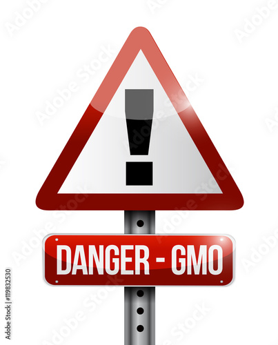danger gmo warning road sign illustration design