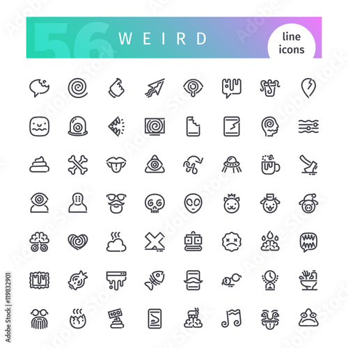 Weird Line Icons Set