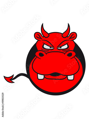 hole head face evil devil satan demon hell monster hippo small thick comic cartoon hippo