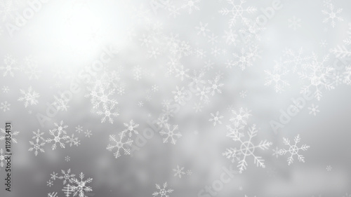Snowflakes falling background