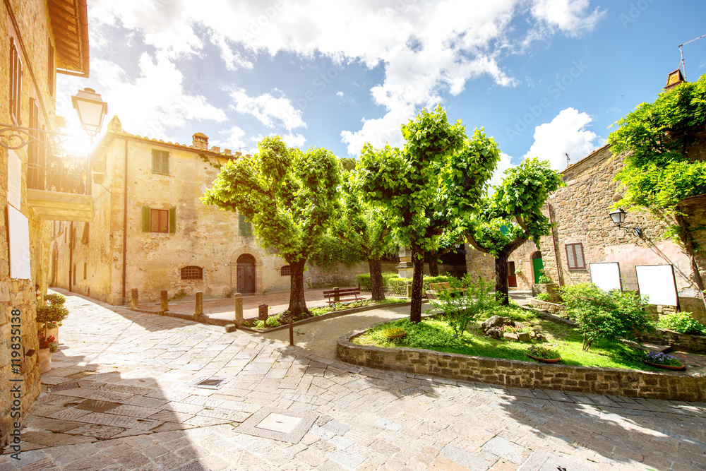 Street view in Tuscan town in Italy