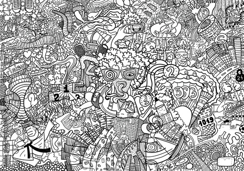 Sports collage on a large brick wall, graffiti