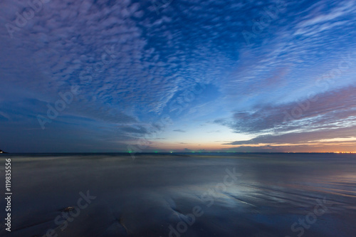 Beach and beautiful cloud after sunset in Rayong, Thailand
