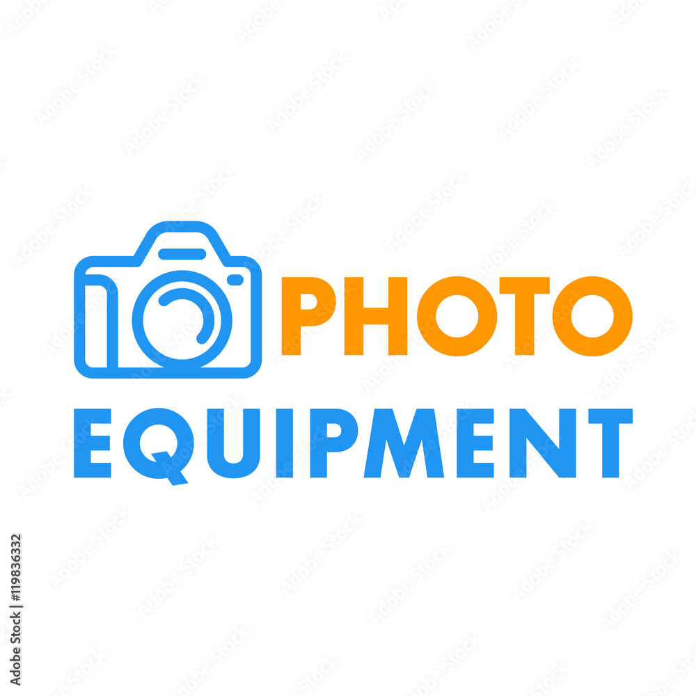 camera line logo element, photo equipment sign camera line logo element, photo equipment sign
