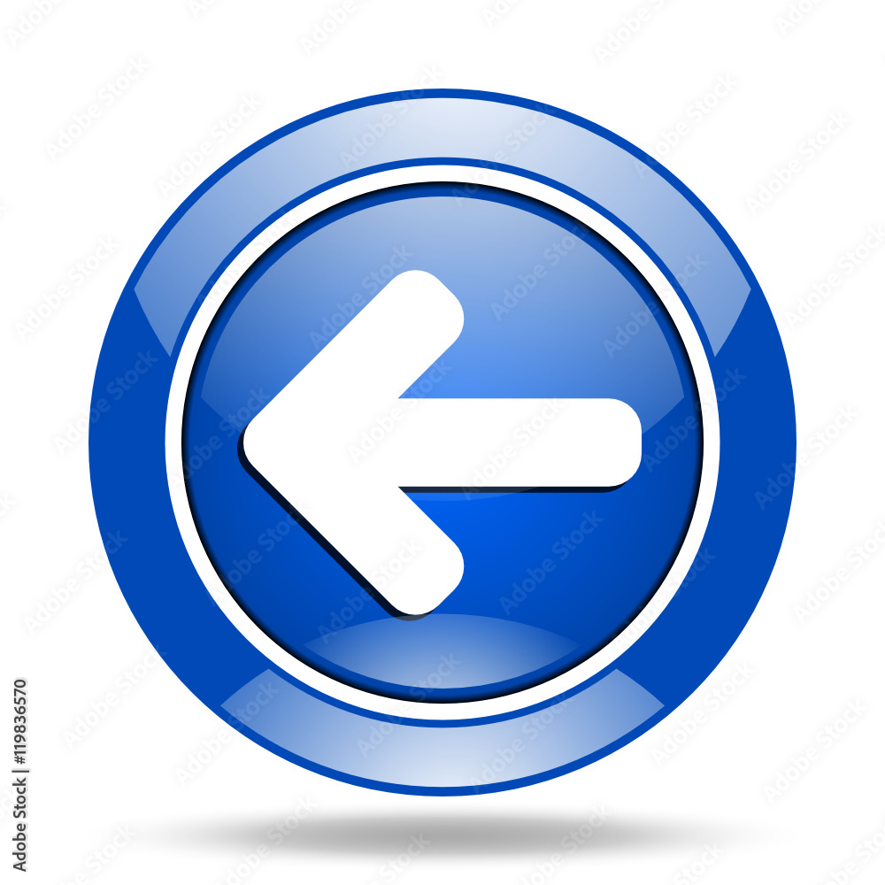 Blue glossy web arrow vector icon Blue glossy web arrow vector icon