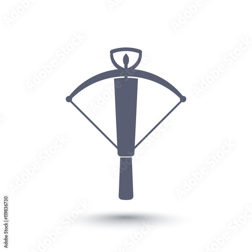 crossbow icon, arbalest on white