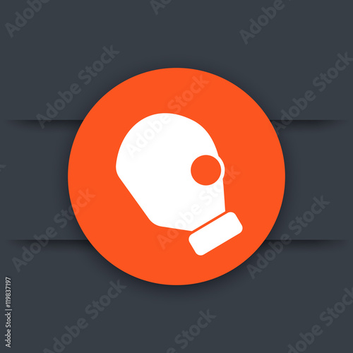 gas mask icon, respirator pictogram, side view