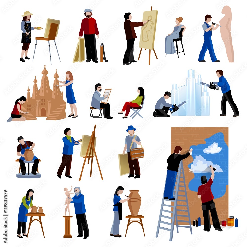 Creative Profession People Icons Set