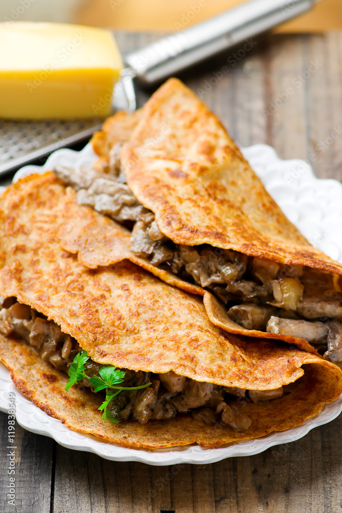 crepes with mushroom crepes with mushroom