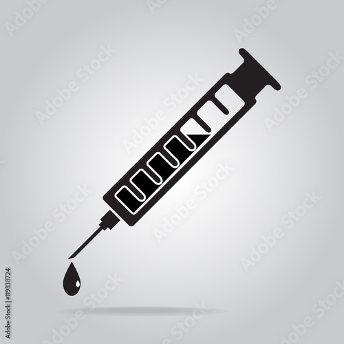 Syringe and vaccine icon, medical sign