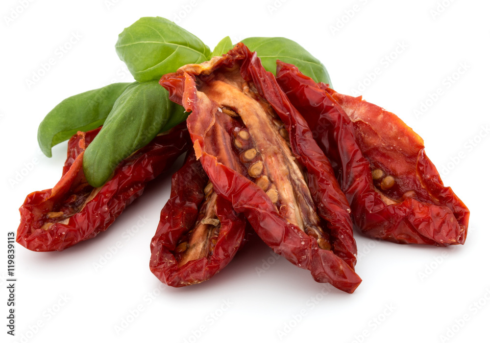 Dried tomatoes isolated on white background cutout Dried tomatoes isolated on white background cutout