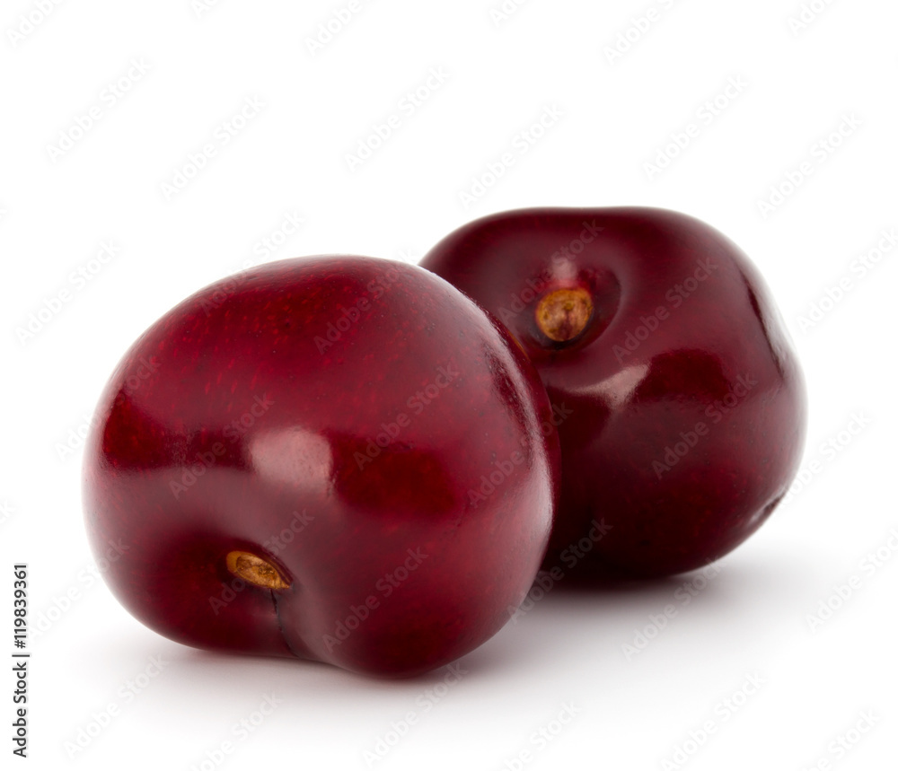 Sweet cherry berries isolated on white background cutout Sweet cherry berries isolated on white background cutout