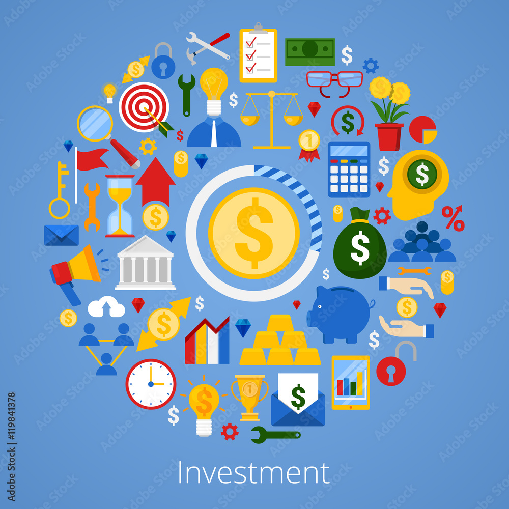 Financial Investment Vector Icons Set Financial Investment Vector Icons Set