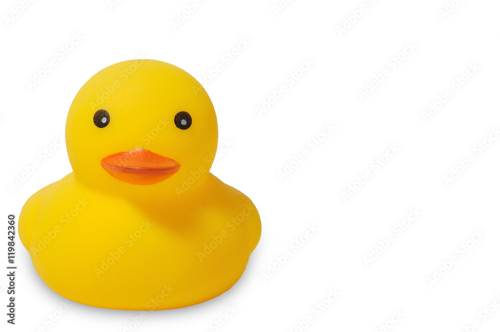 Rubber yellow duck on white background Rubber yellow duck on white background