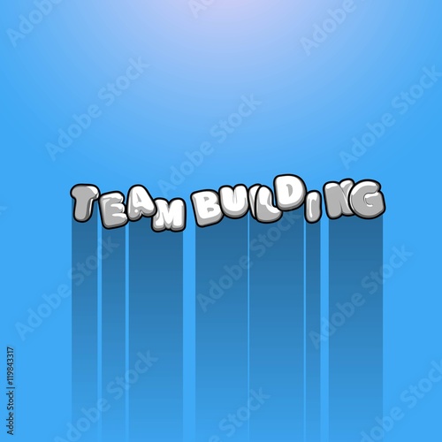 Team building title background with long shadow.