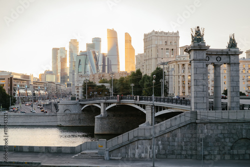 Canvas Print Landscape of Moscow in golden sunset ligts, Russia