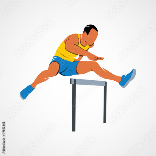 Man jump hurdles