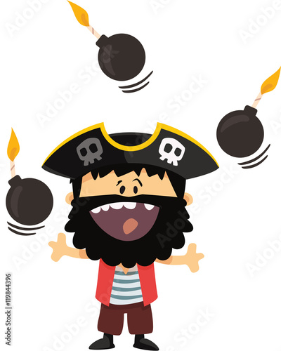 Pirate jonglant avec des bombes