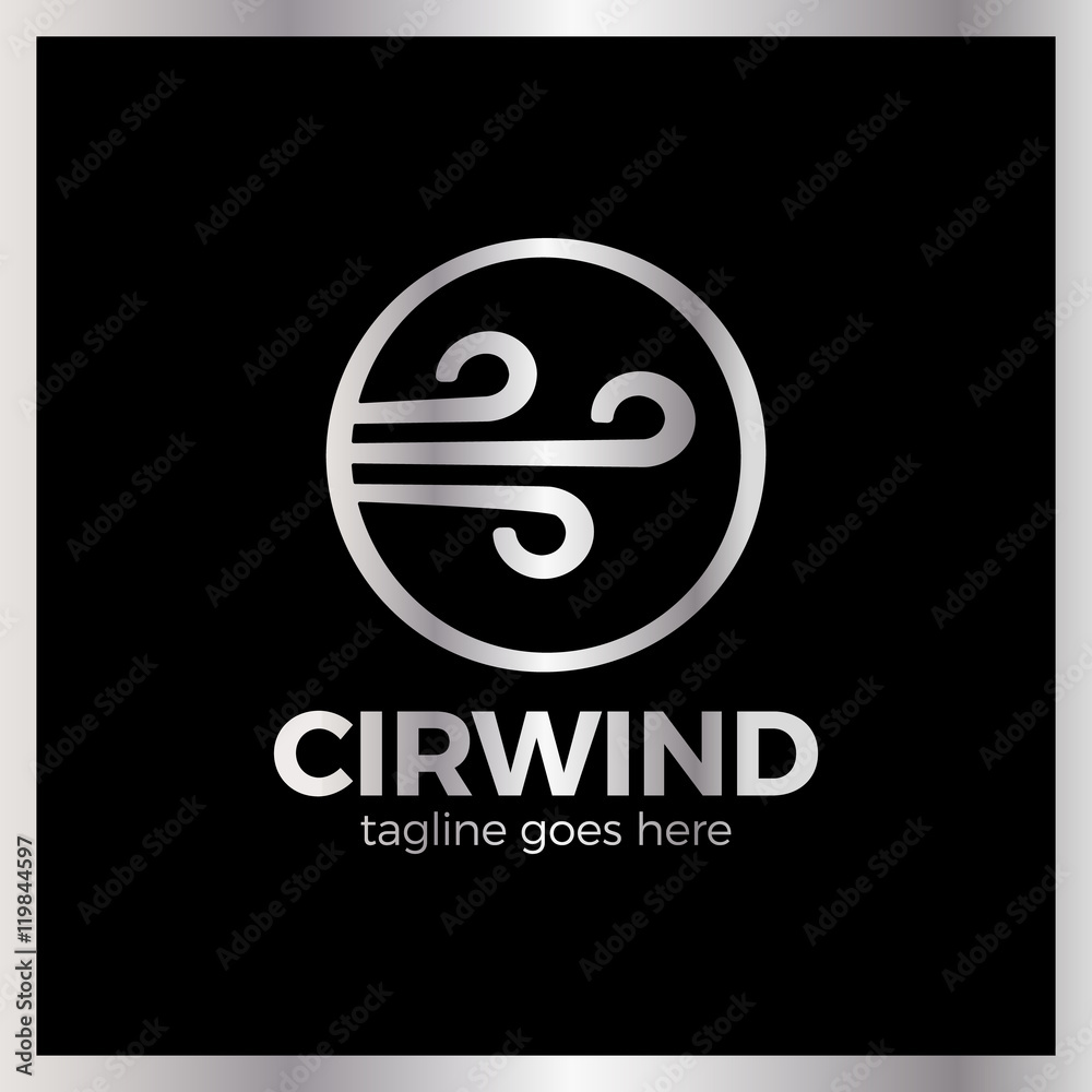 Circle Wind wave logo vector. Circle Wind wave logo vector.