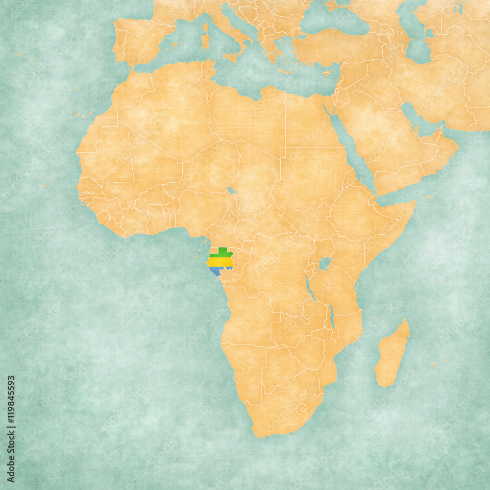 Naklejka premium Map of Africa - Gabon