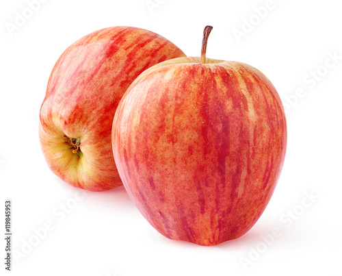 Two red apples isolated in white with clipping path
