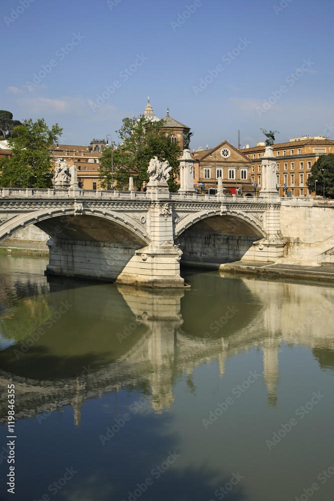 Bridge of Victor Emmanuel II in Rome. Italy