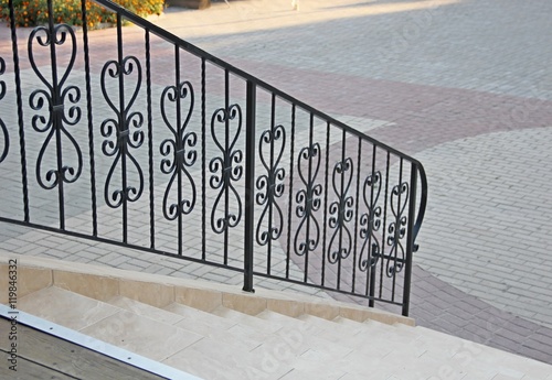 Artistic forging. Wrought iron railings photo