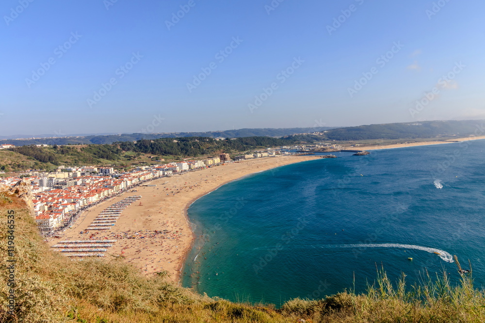 Vista da Praia da Nazaré em Portugal 
