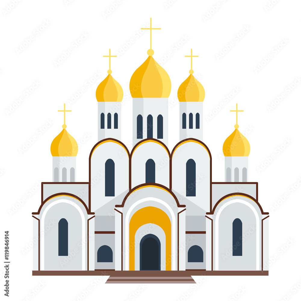 Cathedral and churche infographic temple building landmark tourism vector. Temple building world religions. Cathedral and churche temple building.